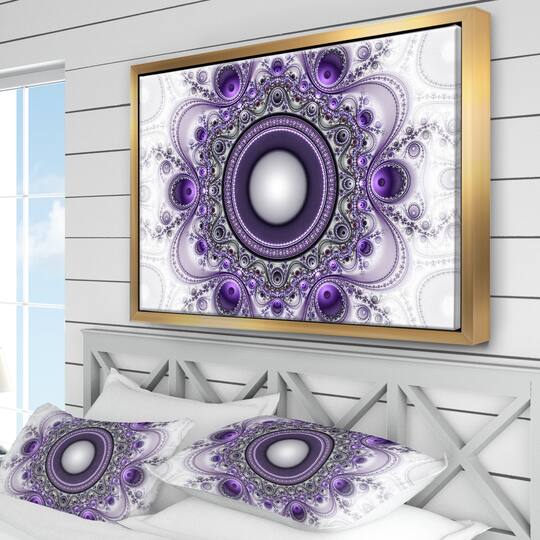 Designart - Purple Fractal Pattern with Circles